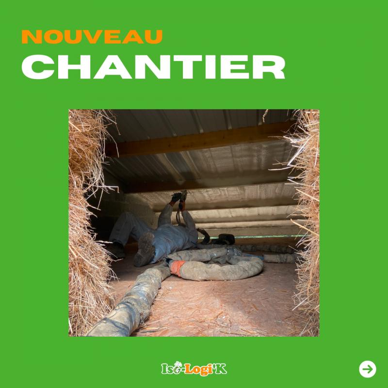 Chantier isolation sous face de bac acier !  - Iso-Logi'K - isolation en Normandie